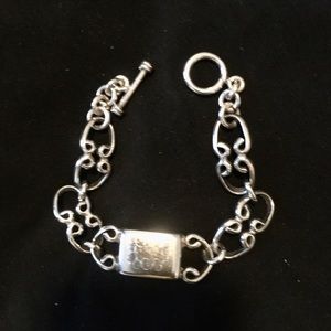 Monogram sterling silver bracelet